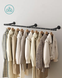 Barra appendiabiti da parete Valora in acciaio nero salvaspazio x1