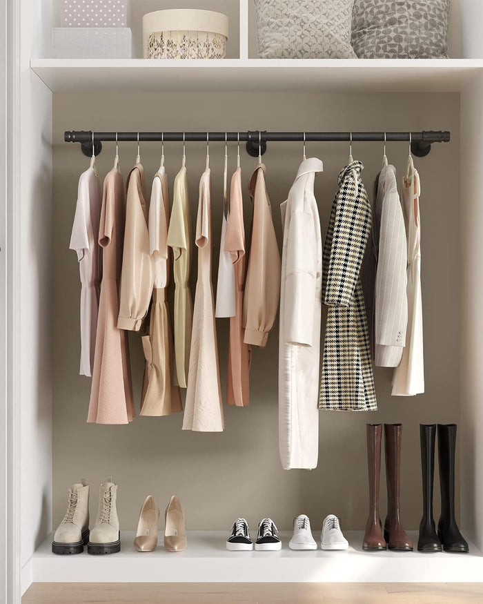 Barra appendiabiti da parete Valora in acciaio nero salvaspazio x1