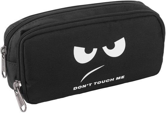 Etui per Uomo, Etui Nero Grande Capacità con 2 Compartimenti per Donne, Raccordo per Etui, Borsa per Scuola, Borsa per Ufficio, Regalo