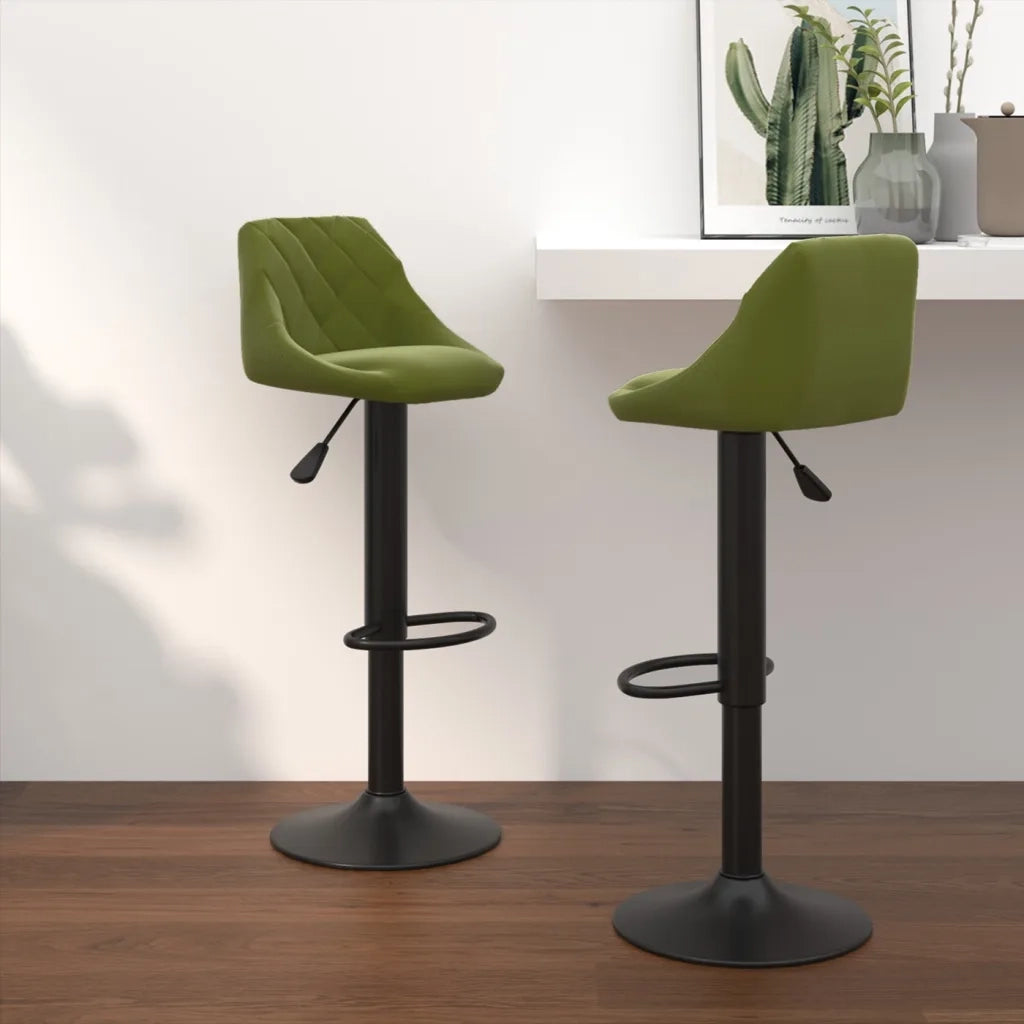 Sgabelli da Bar 2 pz Verde Chiaro in Vellutocod mxl 71470