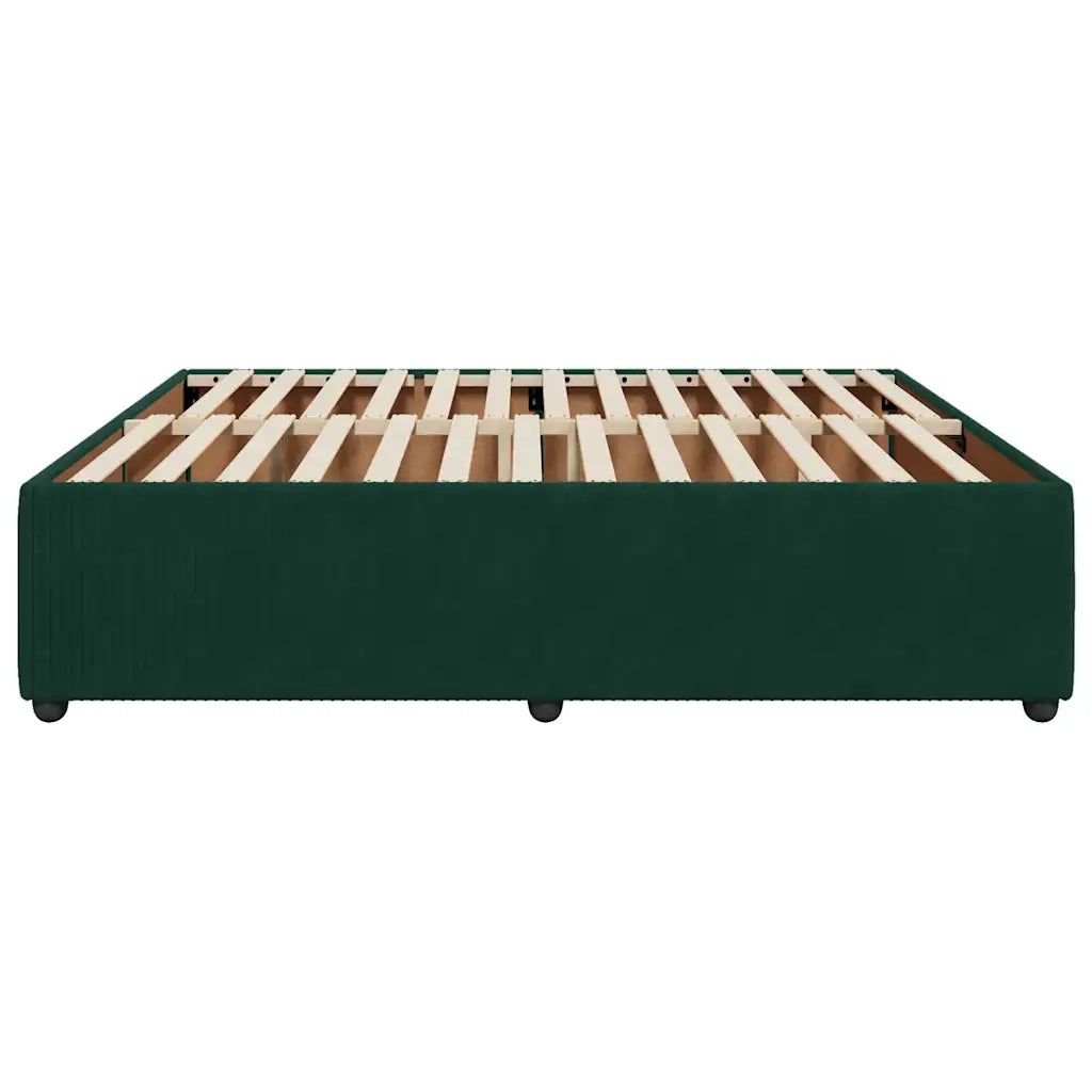 Giroletto senza Materasso Verde Scuro 200x200 cm in Velluto