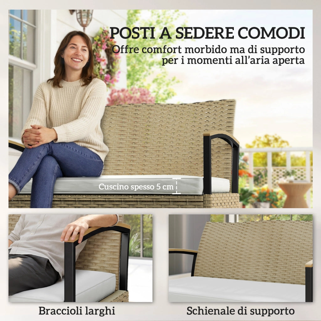 Cassettiera con Cuscino Imbottito ¨C zephmum ¨C Cachi, Metallo, 123x70x82 cm