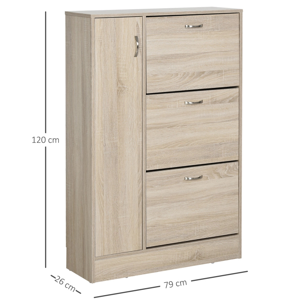 Armadio per scarpe 2 in 1 con appendiabiti ¨C zephmum ¨C 79x26x120 cm in legno