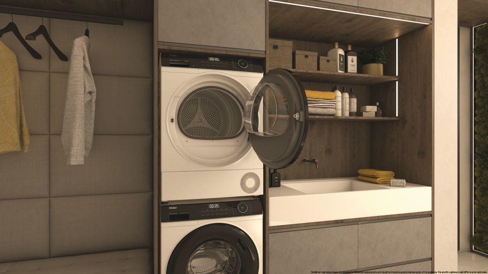 Haier HD100-A2939E-IT asciugatrice Libera installazione Caricamento frontale 10 kg A++ Nero, Bianco