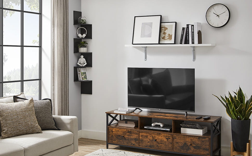 Libreria angolare VALORA, 5 ripiani, nera, stile loft LBC072B01