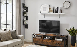 Libreria angolare VALORA, 5 ripiani, nera, stile loft LBC072B01