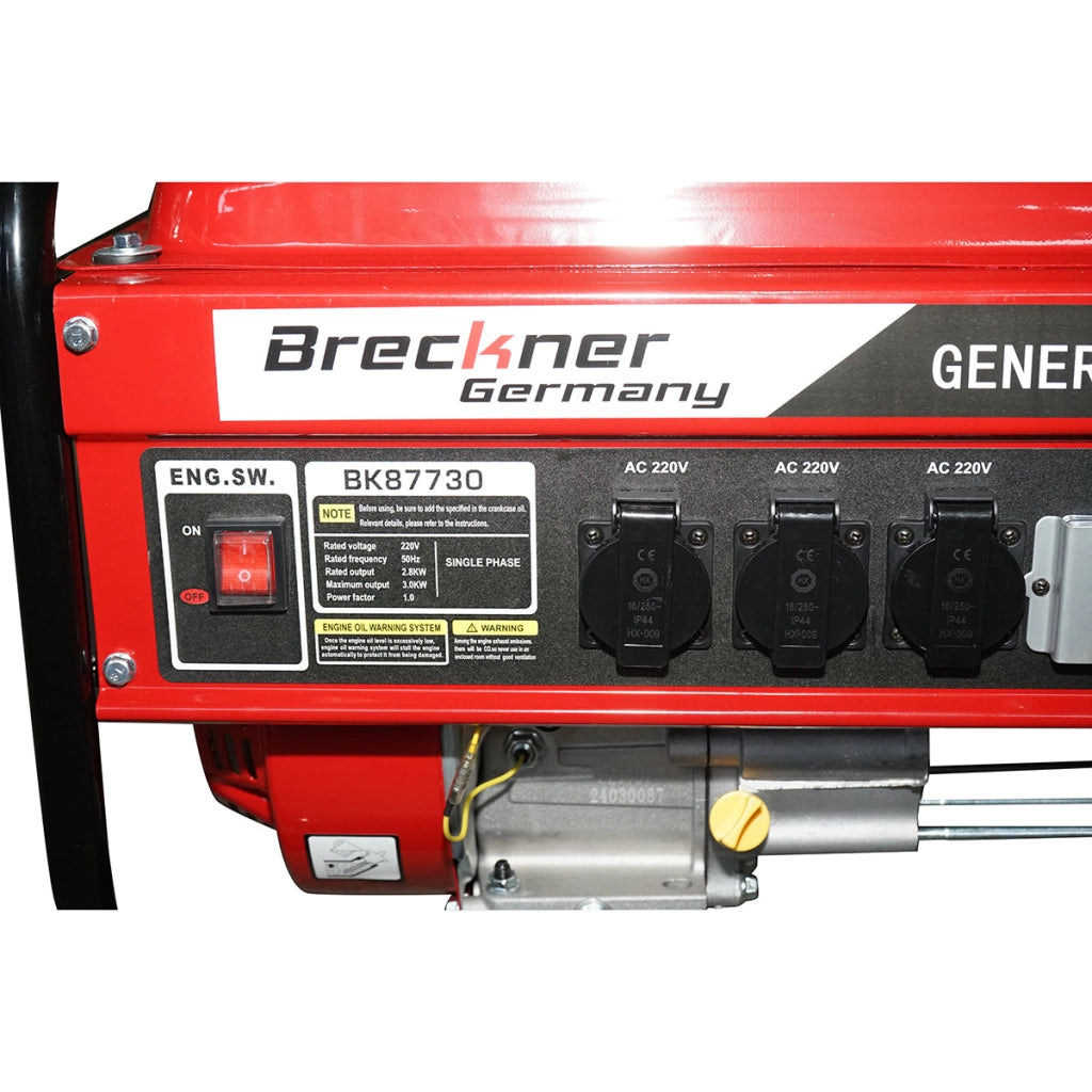 Generatore elettrico a benzina 220V/50Hz potenza massima 3,0 kw Breckner Germany