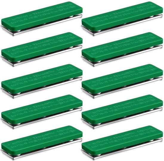 Etichette magnetiche da nome 10 pezzi - Etichette da nome in PVC e acciaio inossidabile - Verde - Adatto per badge - Facili da utilizzare