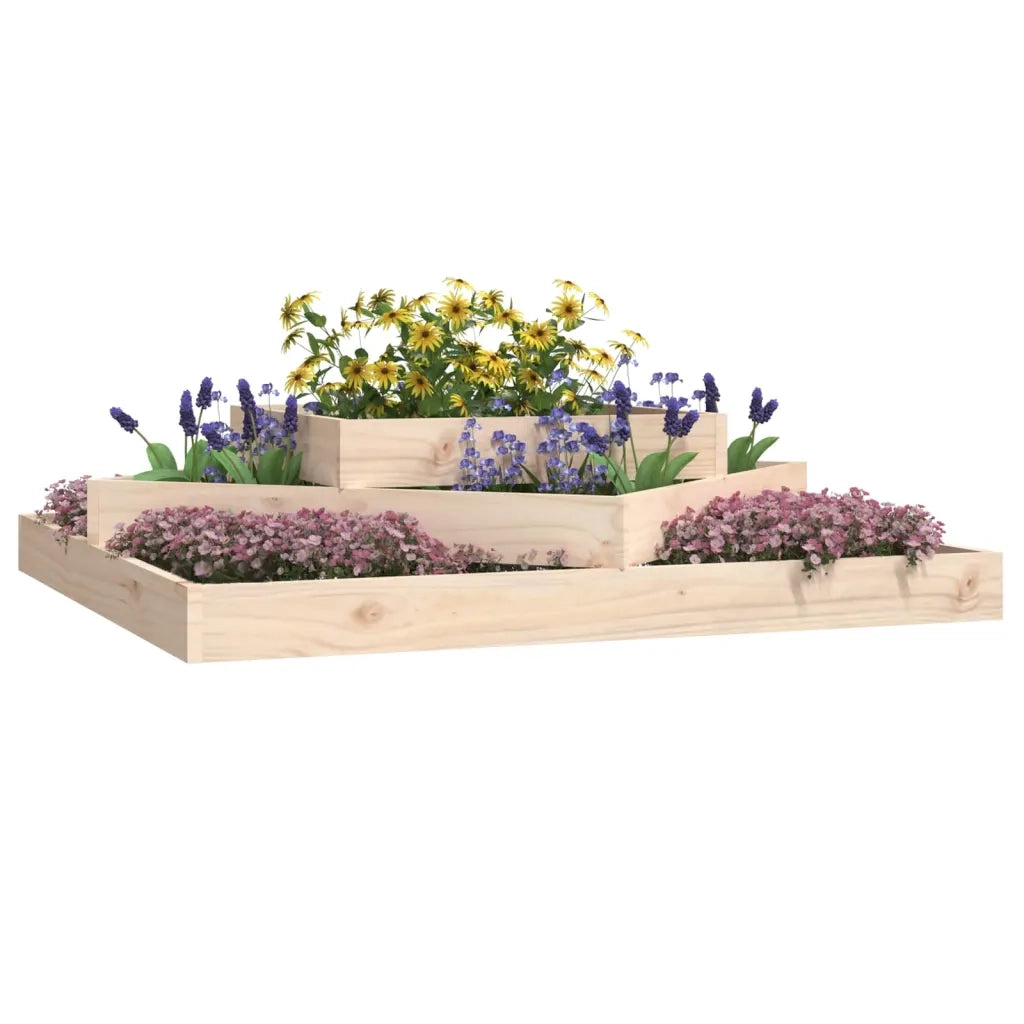 Fioriera 112x112x27 cm in Legno Massello di Pino 823885