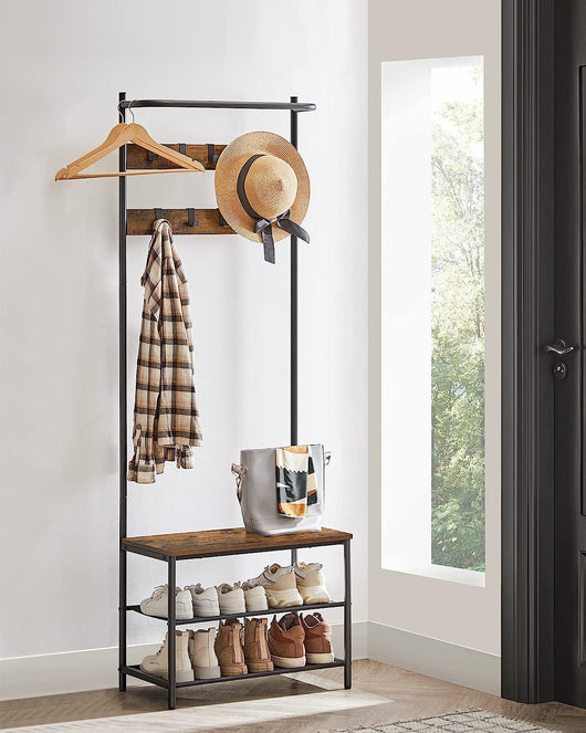 Appendiabiti Valora salvaspazio in acciaio marrone rustico