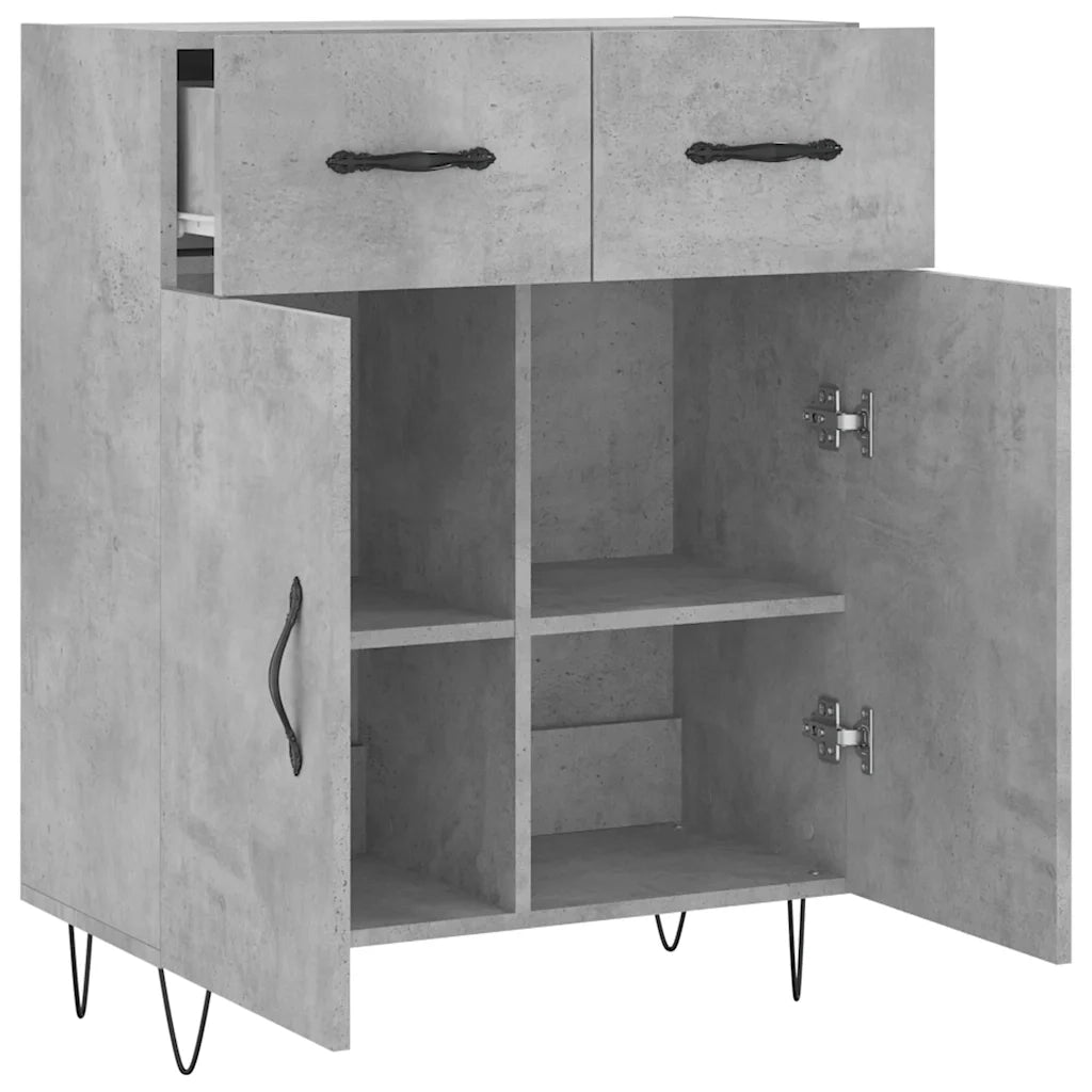 Credenza-Buffet-Armadio da cucina Grigio Cemento 69,5x34x90 cm in Legno Multistrato 826505