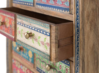 Credenza in legno di mango con dettagli dipinti a mano