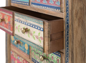 Credenza in legno di mango con dettagli dipinti a mano