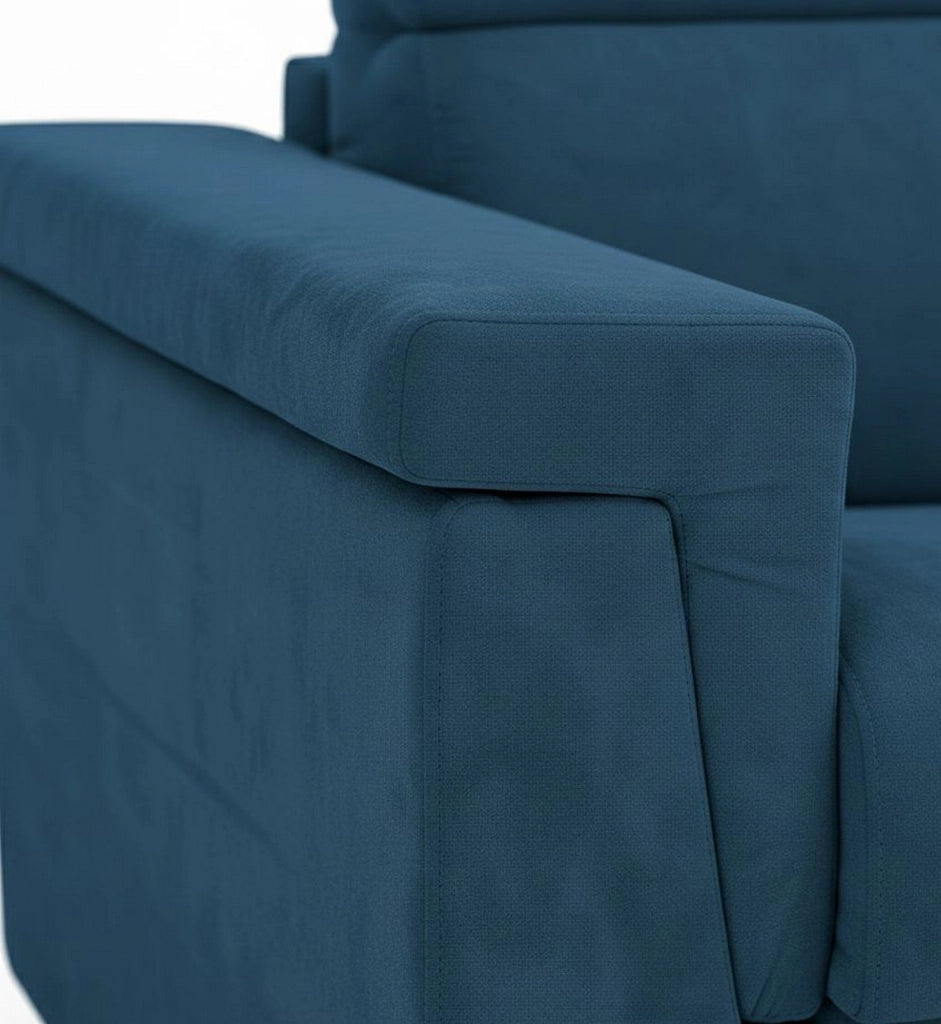 Lapio, Divano Fisso 2 Posti Sfoderabile Made in Italy, 185x95x100h cm blu