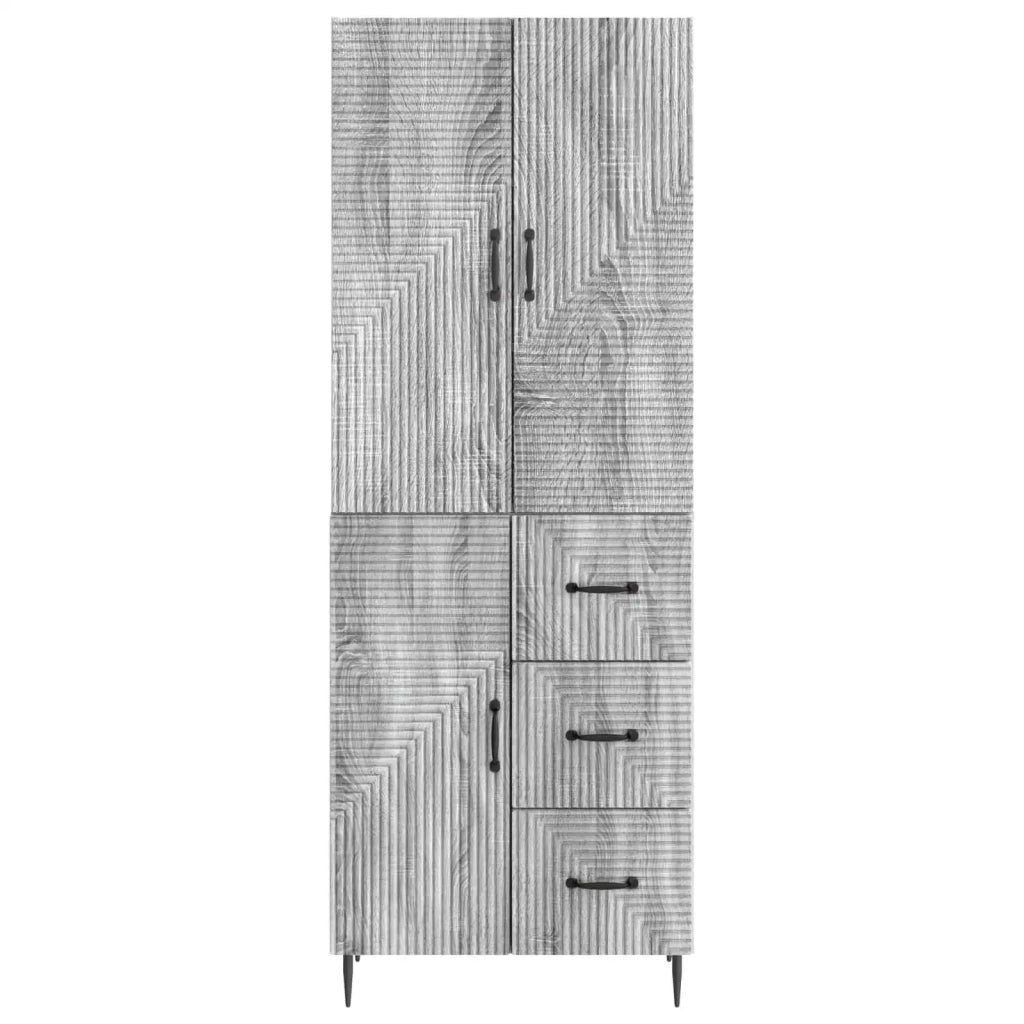 Set di armadi 2 pcs Sonoma grigio 66 x 34,5 x 89,5 cm