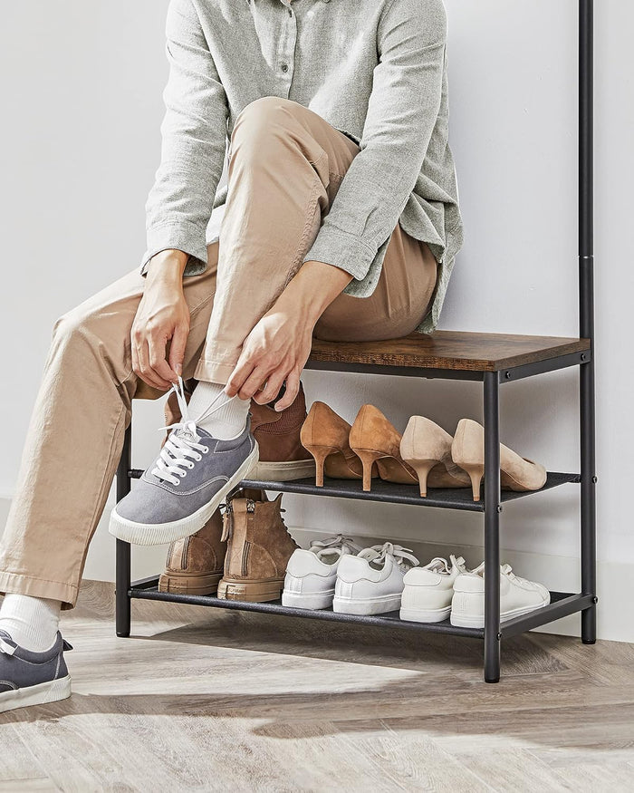 Appendiabiti Valora salvaspazio in acciaio marrone rustico