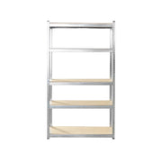 Scaffale in metallo con 5 ripiani in MDF, 180x100x30 cm, 250 kg/ripiano, montaggio senza viti, zincato