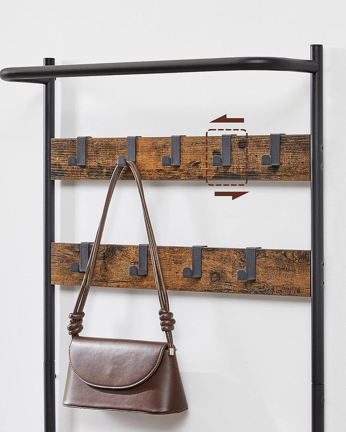 Appendiabiti Valora salvaspazio in acciaio marrone rustico