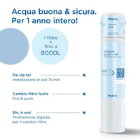 Brita Sistema filtrante mypure SLIM V-MF incl. 1x filtro (8000L) - sistema sottolavello per il tuo rubinetto per acqua buona e priva di batteri al 99,999%