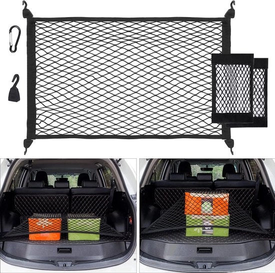 Retrattile per Auto - Rete di Sicurezza per Auto - Rete per Auto con Porta Bagagli - Rete di Sicurezza per Auto - Rete di Sicurezza per Auto Universale
