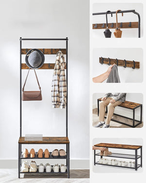 Appendiabiti Valora salvaspazio in acciaio marrone rustico