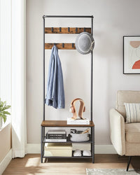 Appendiabiti Valora salvaspazio in acciaio marrone rustico