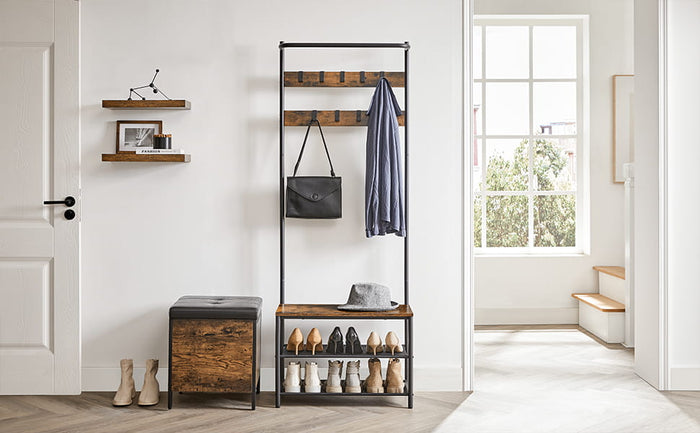 Appendiabiti Valora salvaspazio in acciaio marrone rustico