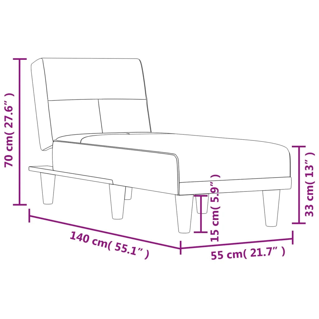 Chaise Longue in Tessuto Grigio Chiaro 352813
