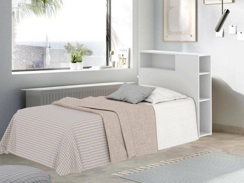 Testiera letto Haitang, Spalliera, Testata per camera da letto, Poggiatesta, 23x99 h96 cm, Bianco