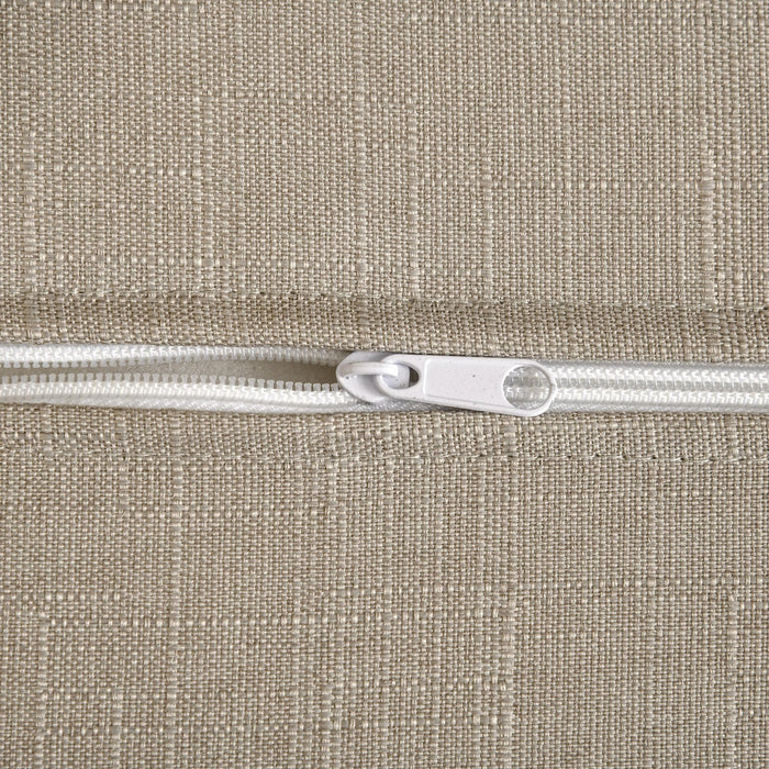 Poltrona Relax con Pouf 67x69x100 cm Cuscino Poggiatesta in Tessuto Effetto Lino Grigio