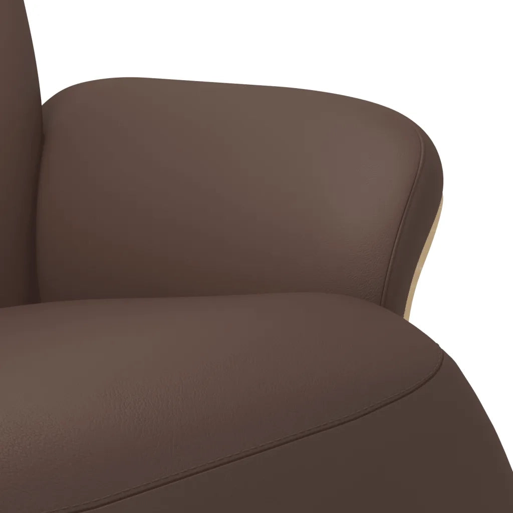Divano Sedia-Poltrona Reclinabile con Poggiapiedi Marrone in Similpelle 315940