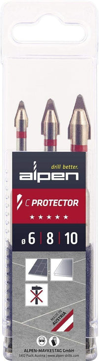 Alpen Punte per Trapano C PROTECTOR 3 Pezzi 6-8-10