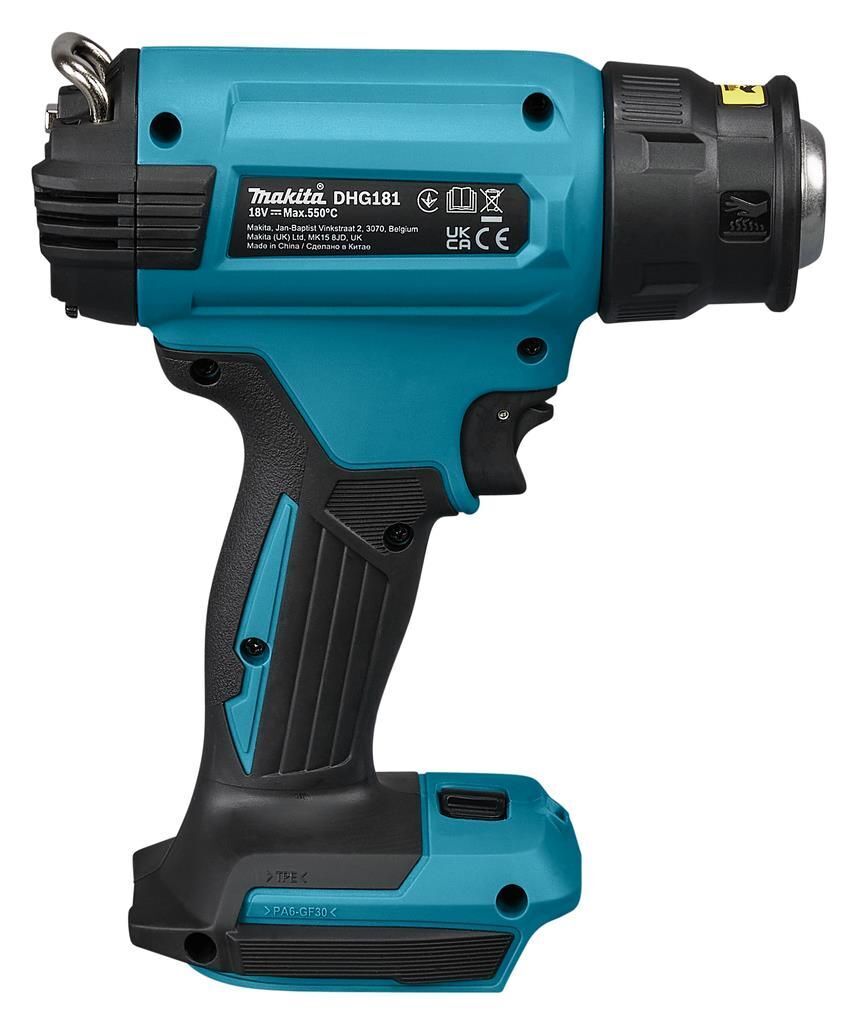 Makita DHG181ZK pistola a caldo Pistola ad aria calda 200 l/min 550 °C Nero, Verde