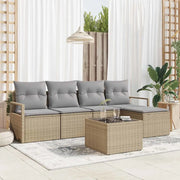 Set di divani con cuscino 6 pcs Beige polyrattan 3346350