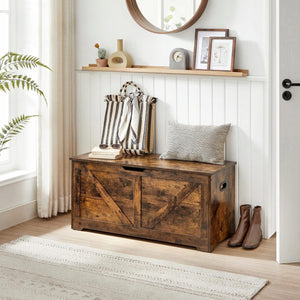 Valora CHEST Baule portaoggetti in truciolato marrone rustico per camera da letto