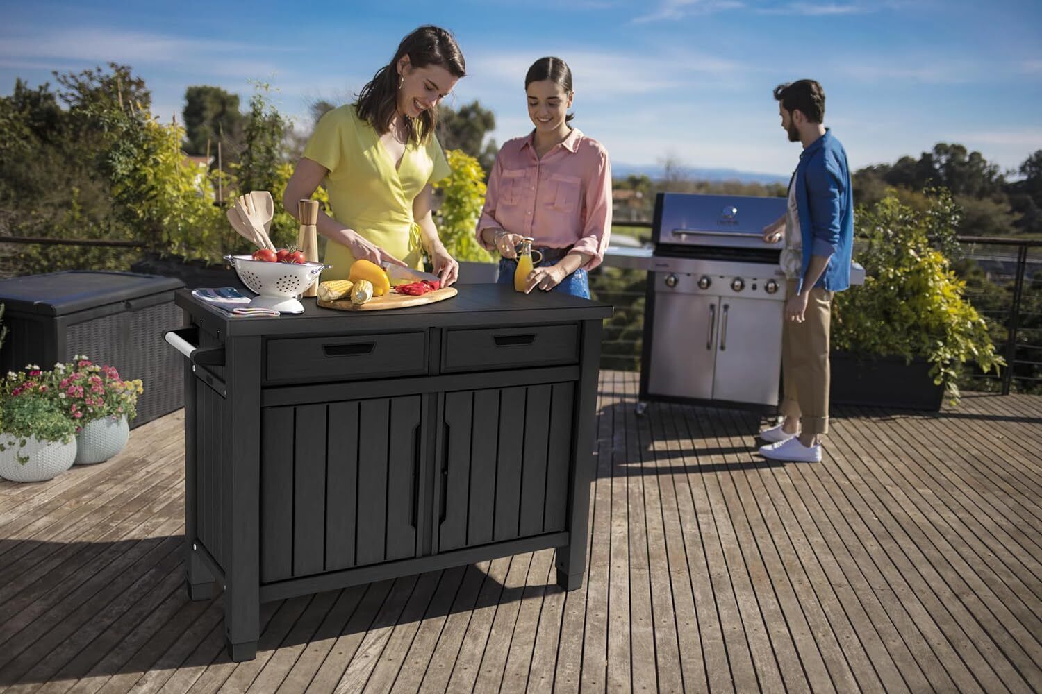 Keter Mobiletto da Esterno Unity XL con Cassetti Grafite Ecom Pack