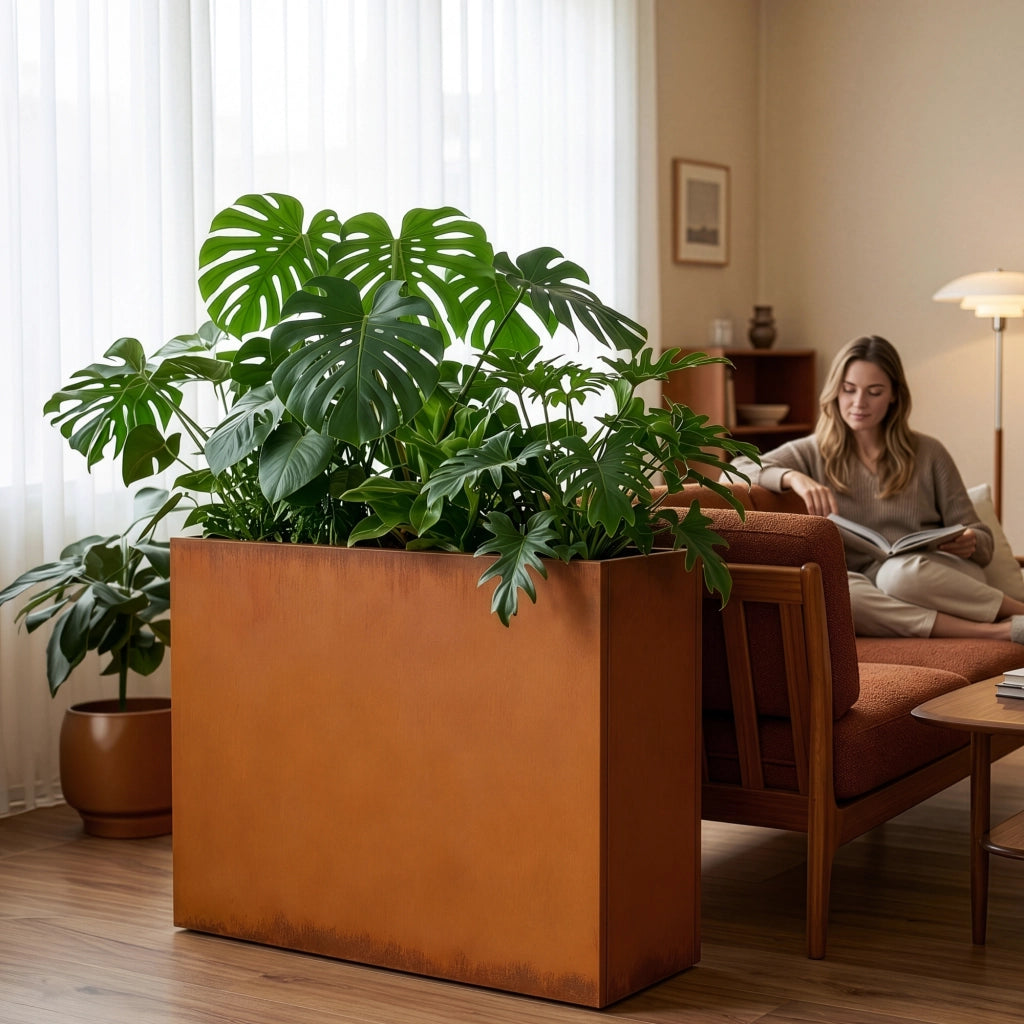 Fioriera Vaargel in Acciaio Corten Portafiori 82x90x30 cm - Marrone Ossidato casa.pro