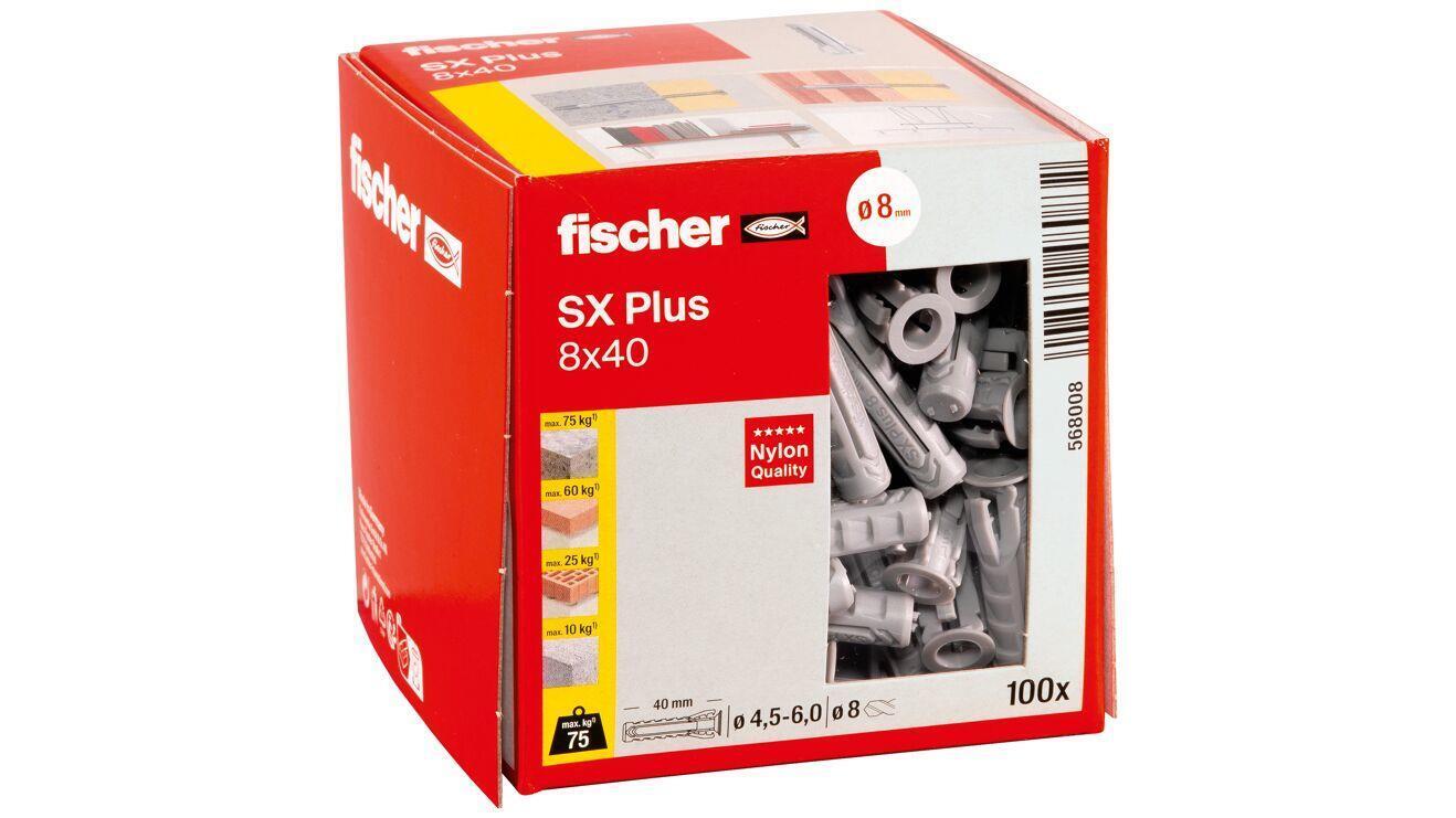 Fischer 568008 ancoraggio a vite e tassello 100 pz Tassello di espansione 40 mm