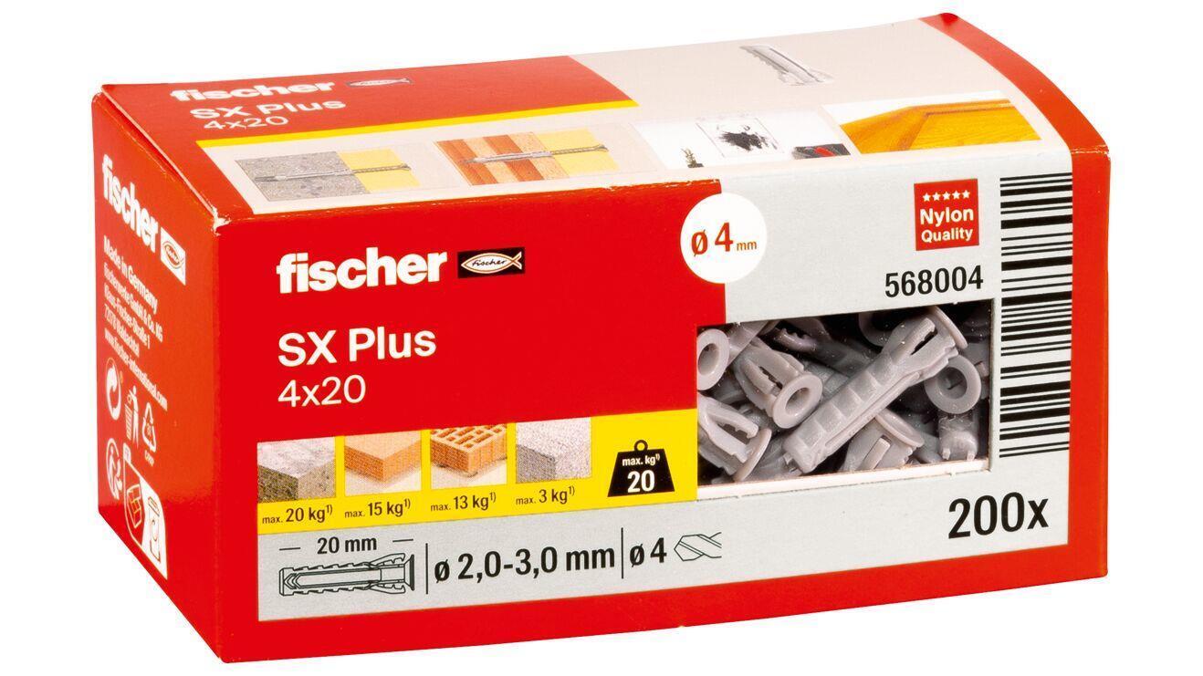 Fischer 568004 ancoraggio a vite e tassello 200 pz Tassello di espansione 20 mm