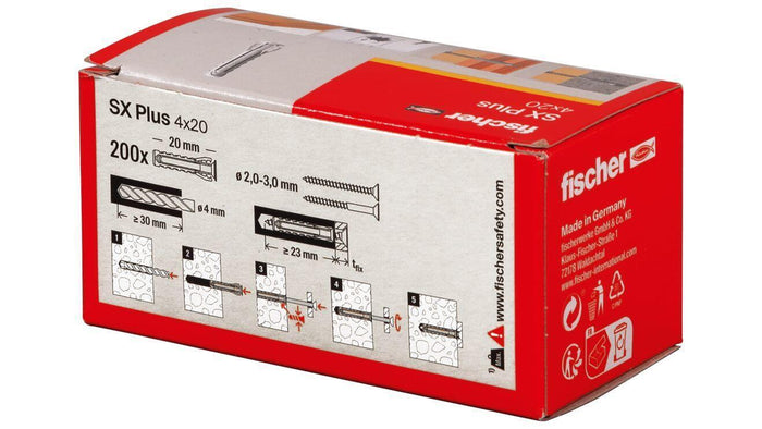 Fischer 568004 ancoraggio a vite e tassello 200 pz Tassello di espansione 20 mm