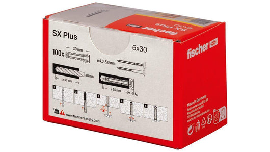 Fischer 568006 ancoraggio a vite e tassello 100 pz Tassello di espansione 30 mm