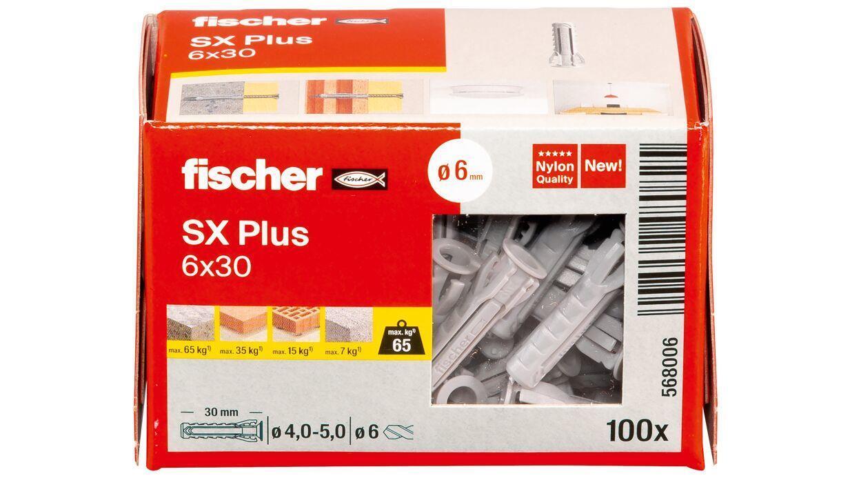 Fischer 568006 ancoraggio a vite e tassello 100 pz Tassello di espansione 30 mm