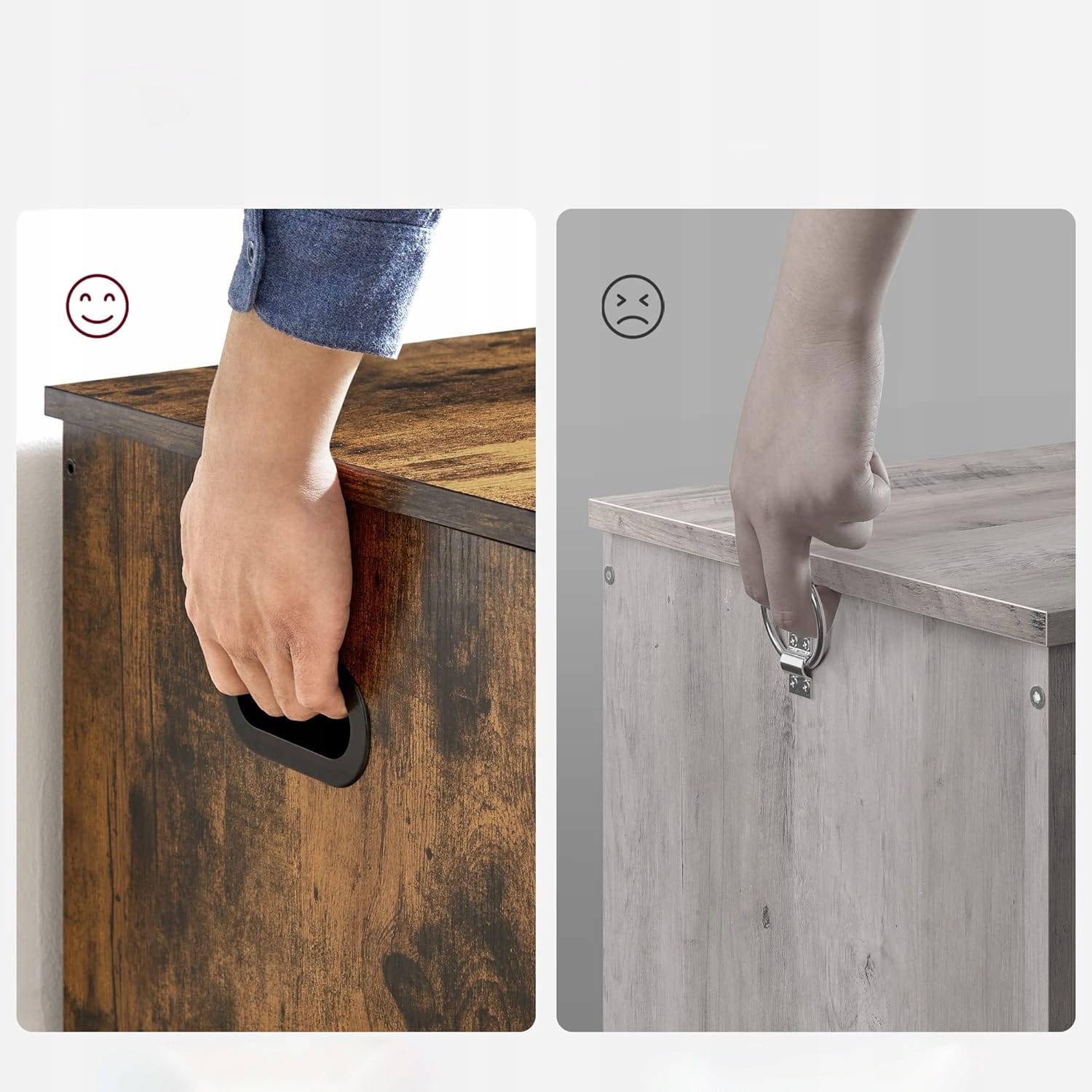 Valora CHEST Baule portaoggetti in truciolato marrone rustico per camera da letto