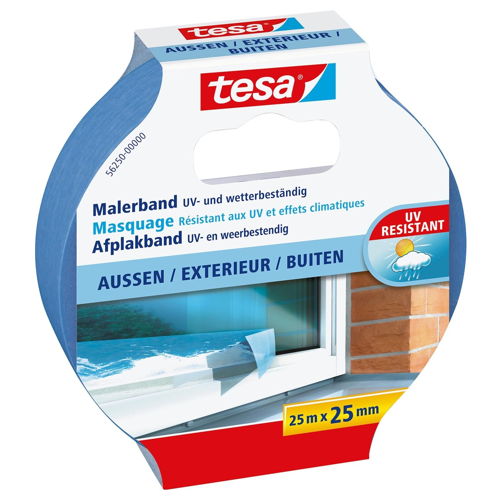 TESA 56250 25 m Carta gommata per imbianchini Carta Blu