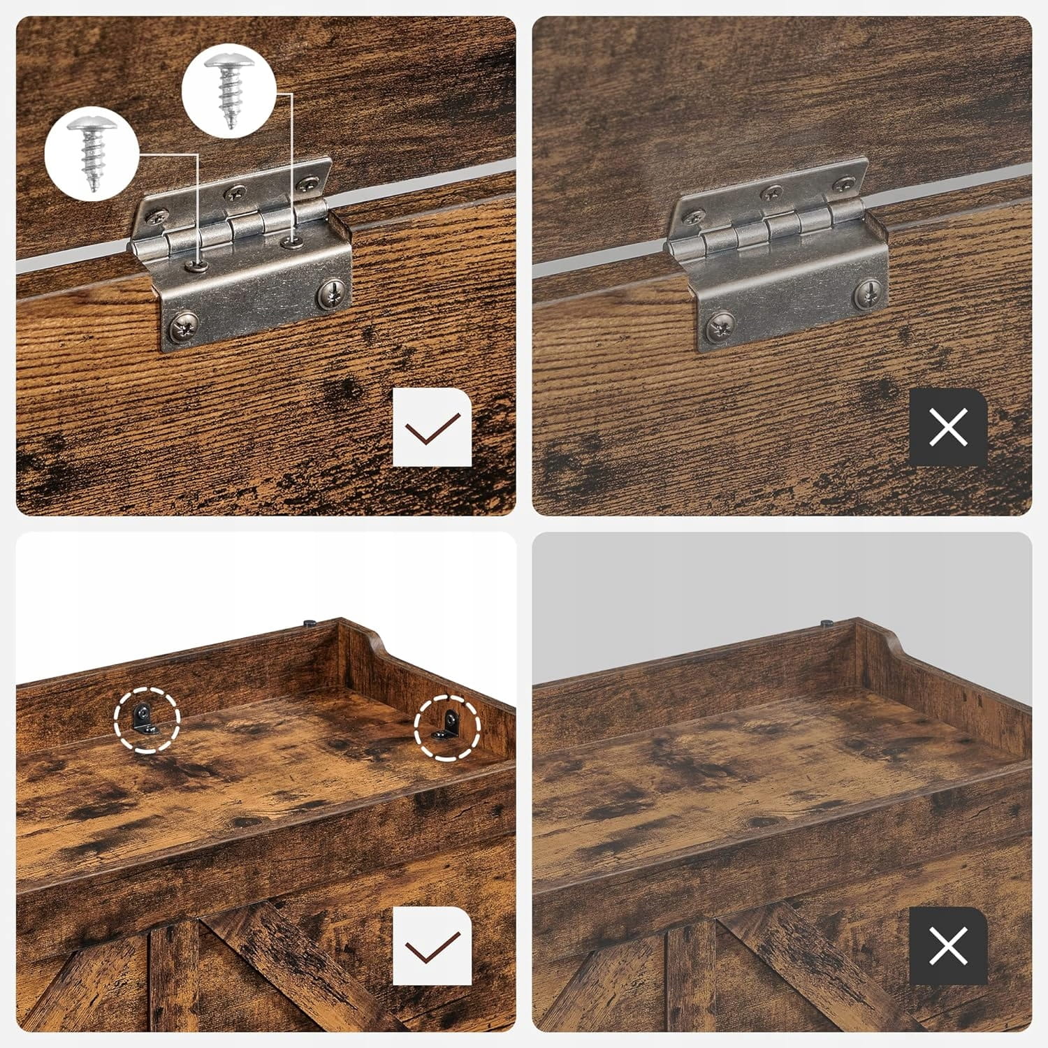 Valora CHEST Baule portaoggetti in truciolato marrone rustico per camera da letto