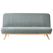 Divano letto Verde Rivestimento in tessuto Gambe in metallo 2 posti Seduta con schienale imbottito Design moderno Senza braccioli
