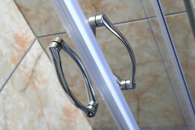 Box Doccia Cristallo 4 MM Trasparente o Opaco  2 lati Apertura Angolare Scorrevole - Misura: 70 x 90 x 185h (Opaco)