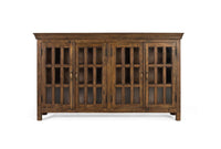 Credenza intagliata a mano in legno di teak riciclato