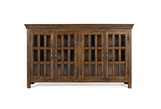 Credenza intagliata a mano in legno di teak riciclato