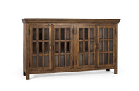 Credenza intagliata a mano in legno di teak riciclato